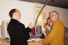 Virtual Design im Rahmen des Forum Mediale, Berlin 1999. V.l.n.r: Thomas Born, Thomas Schmidt, Helmut Schmidt (alle FHTW). Foto: Thomas Kemnitz