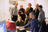 Virtual Design 3.0: Kai Pohl präsentiert neue Designentwürfe im Rahmen der transinstitutionellen Berliner Forschungsgruppe (FHTW, bildo Akademie), 2000. Foto: Thomas Kemnitz 