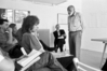 Vilém Flusser während des Vortrags Einbildung in technischen Bildern, bildo Studio 1, Althoffstraße 0, 1989