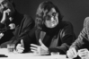 Lucy Hillebrand auf dem Podium des Symposions Bildmaschinen und Erfahrung, Berlin 1989. Foto: Jan Victor Wiktor