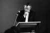 Dietmar Kamper als Redner auf dem Symposion Bildmaschinen und Erfahrung, Berlin 1989. Foto: Jan Victor Wiktor